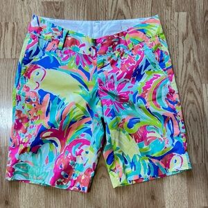 Lilly Pulitzer The Chipper Short Size 00 Bright Tropical Print 100% Cotton